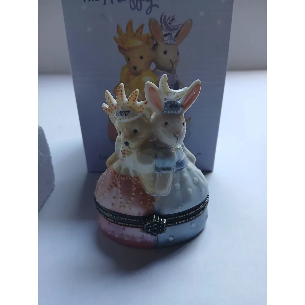 Vtg 2000 Muffy Vanderbear Muffy & Hoppy Limited Edition Millennium Porcelain Box